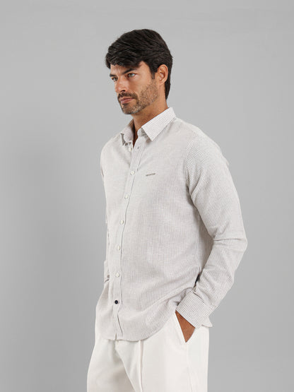 All-Over Striped Long Sleeve Shirt