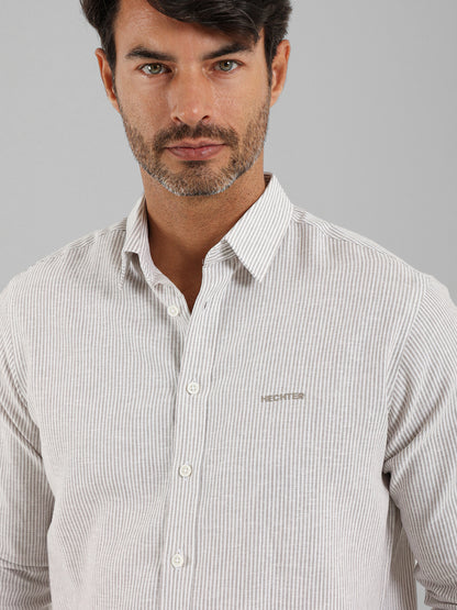 All-Over Striped Long Sleeve Shirt