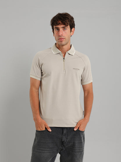 Half Zipper Structured Polo