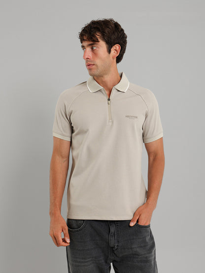 Half Zipper Structured Polo