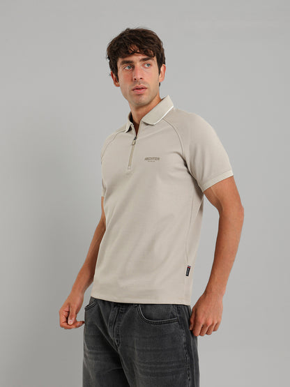 Half Zipper Structured Polo
