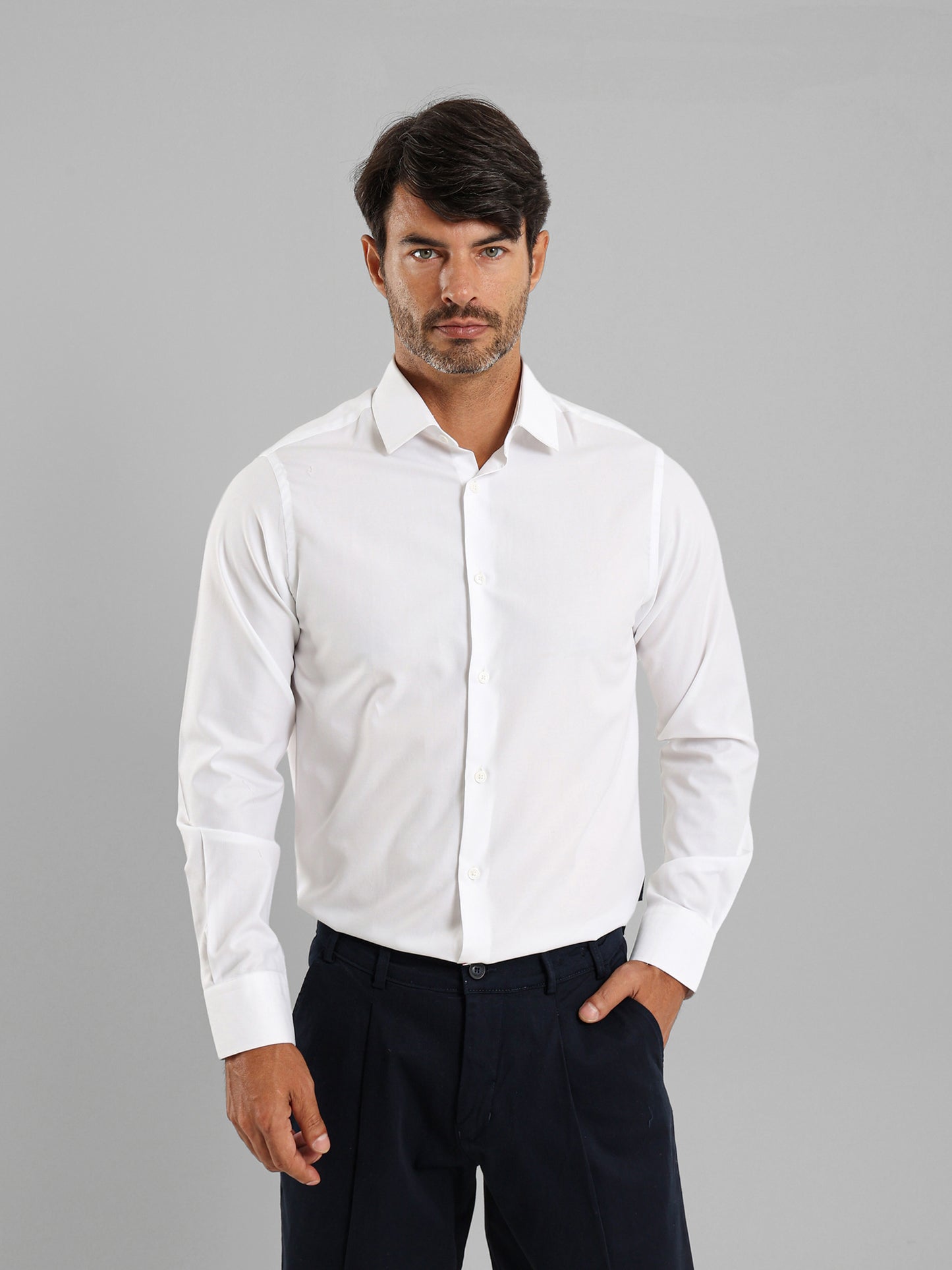 Long Sleeves Italian Collar Shirt