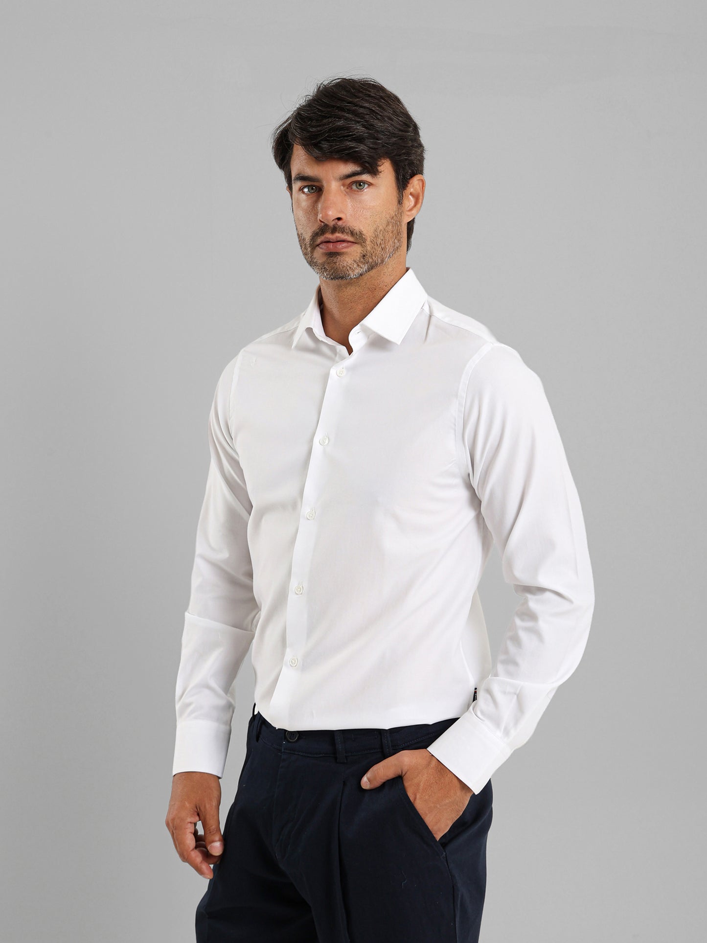 Long Sleeves Italian Collar Shirt
