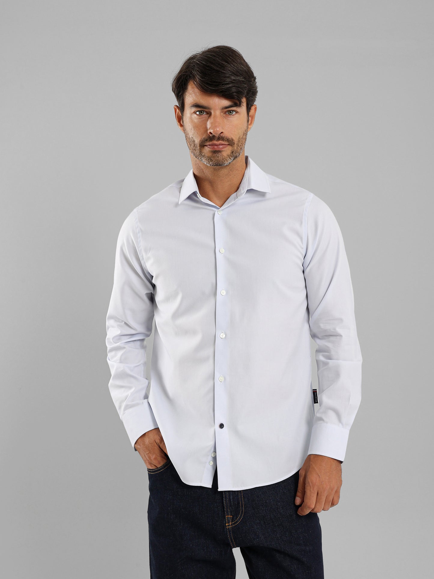 Long Sleeves Italian Collar Shirt