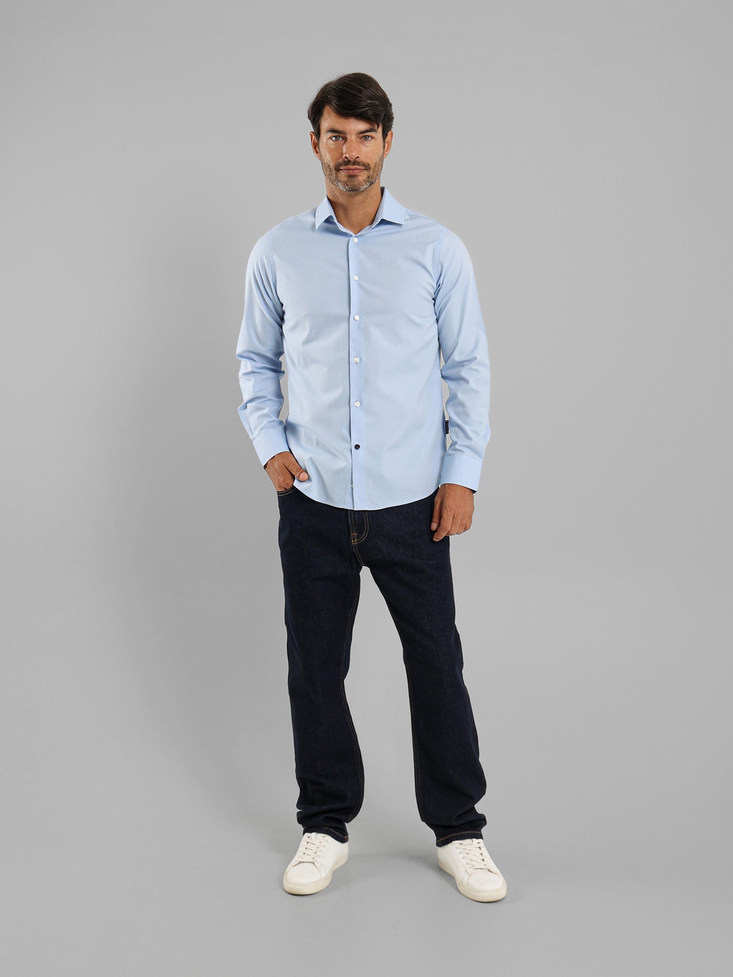 Long Sleeves Italian Collar Shirt