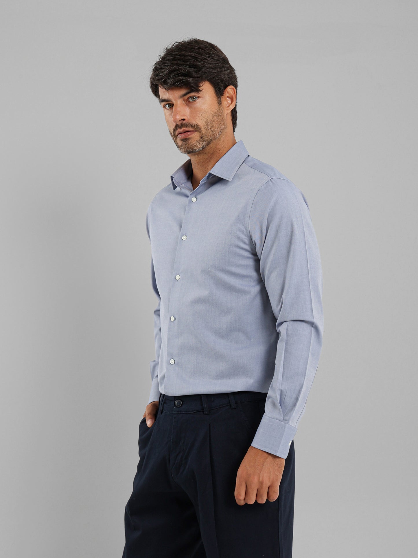 Long Sleeves Italian Collar Shirt