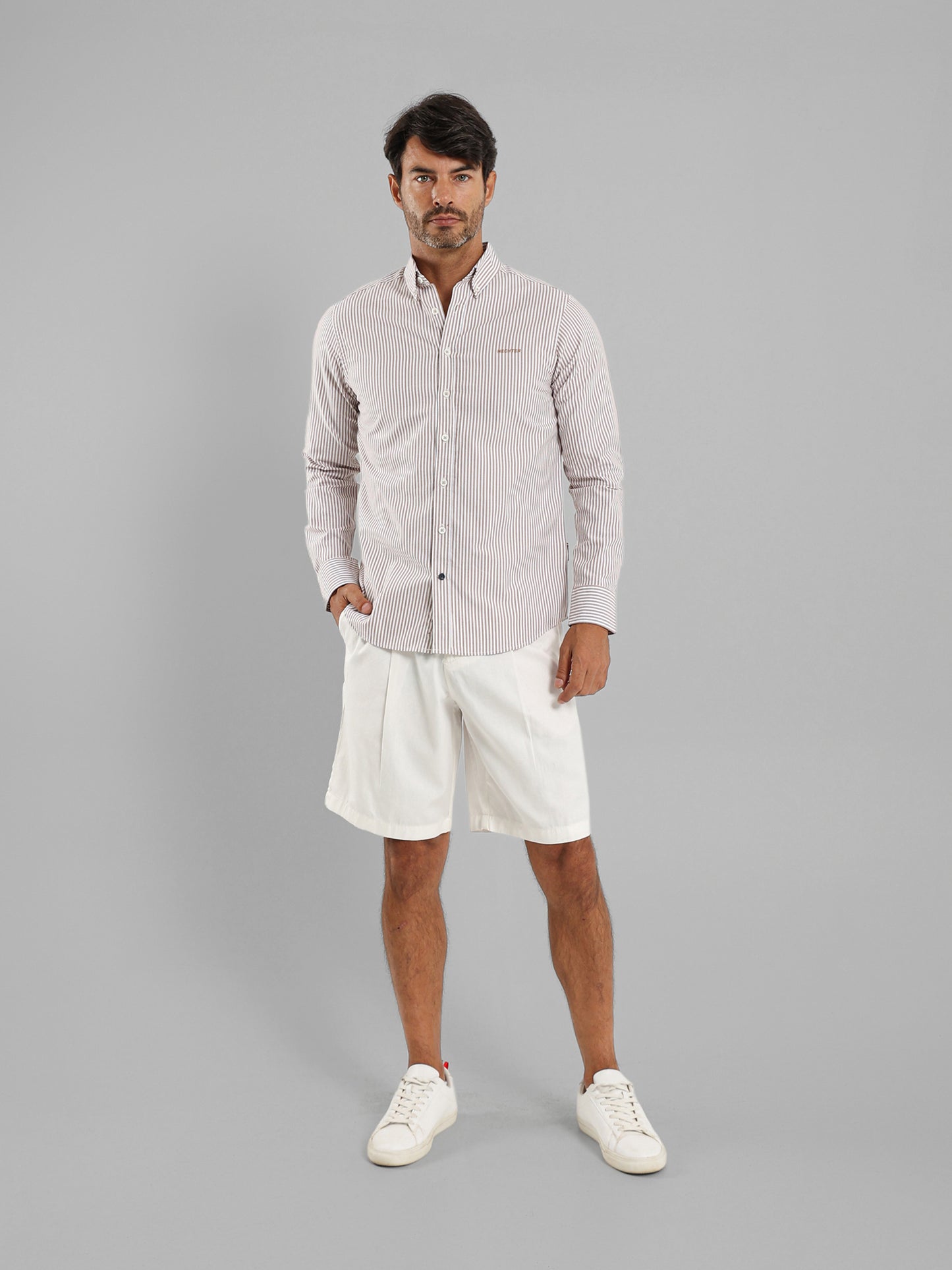 Front Pleats Shorts with Zip Secure Pocket