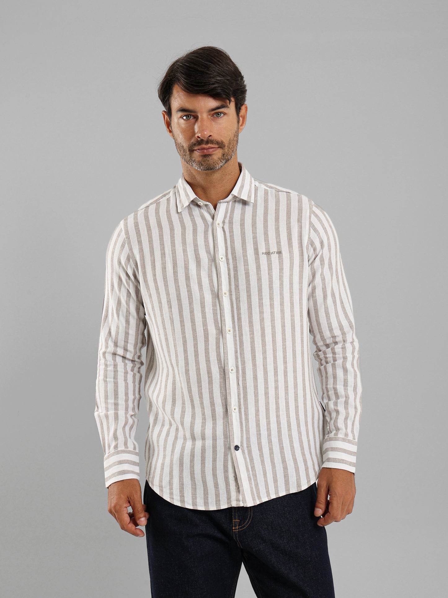 Wide Stripe Long Sleeve Shirt
