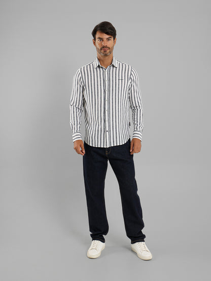 Wide Stripe Long Sleeve Shirt