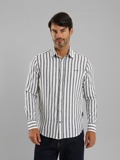 Wide Stripe Long Sleeve Shirt