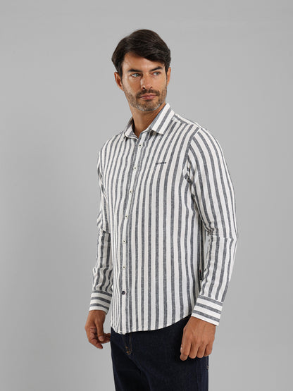 Wide Stripe Long Sleeve Shirt