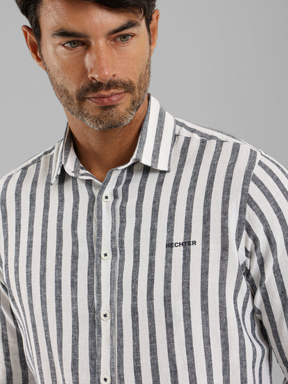 Wide Stripe Long Sleeve Shirt