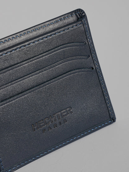 HECHTER Genuine Leather Bifold Wallet with Signature Stripe Detail