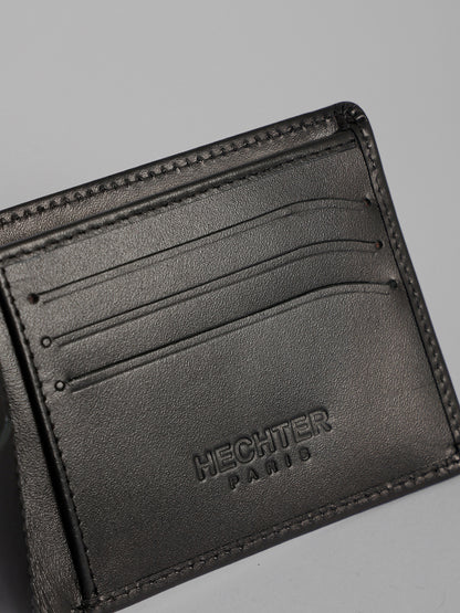 HECHTER Genuine Leather Bifold Wallet with Signature Stripe Detail