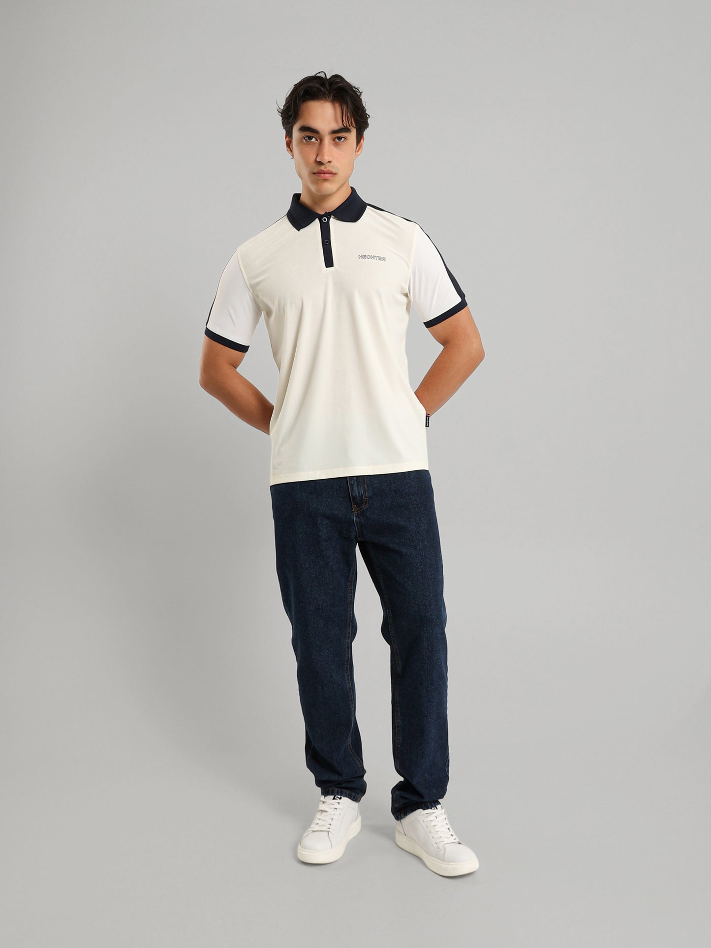Button Collar Relaxed Fit Polo Shirt