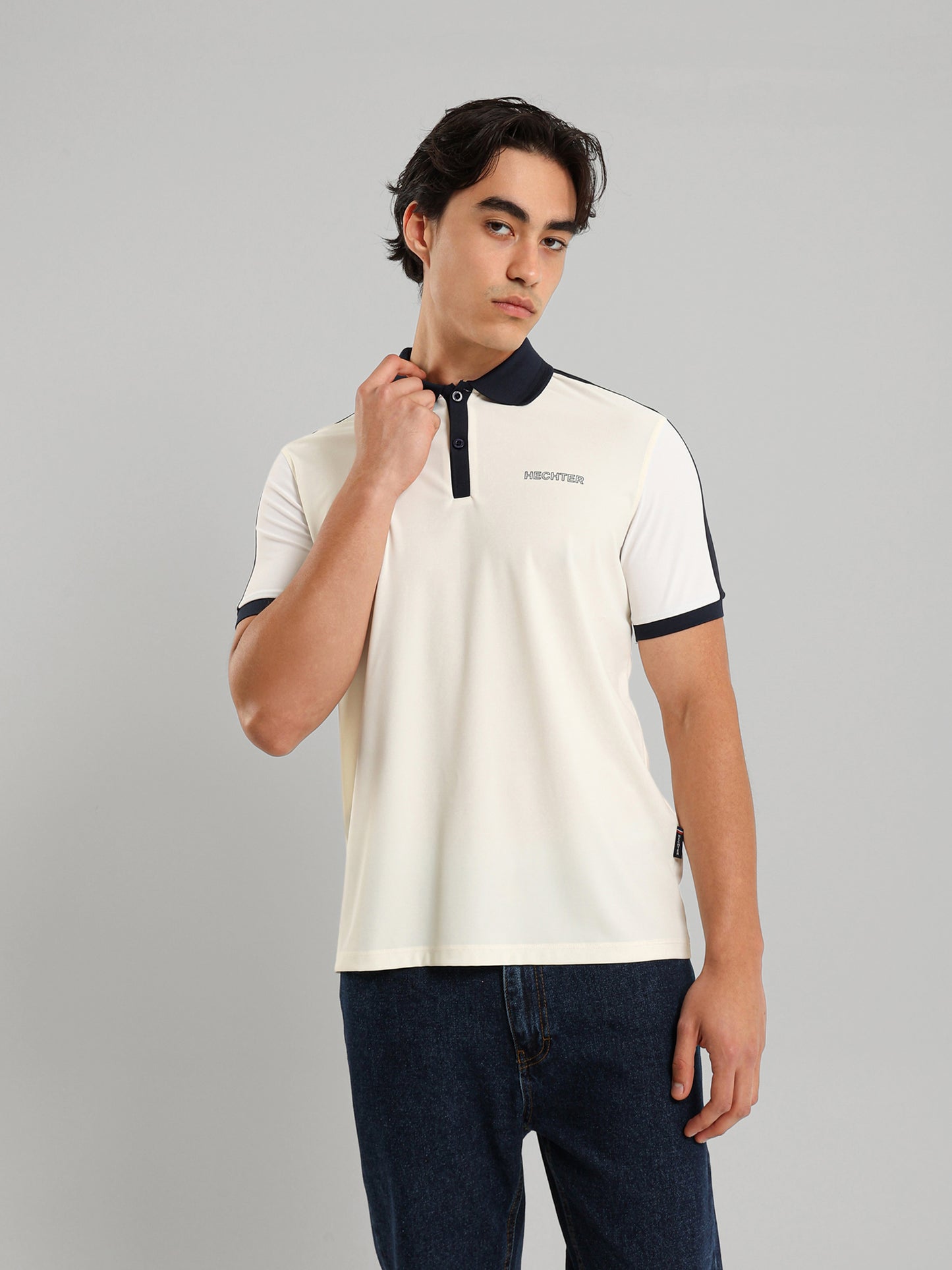 Button Collar Relaxed Fit Polo Shirt