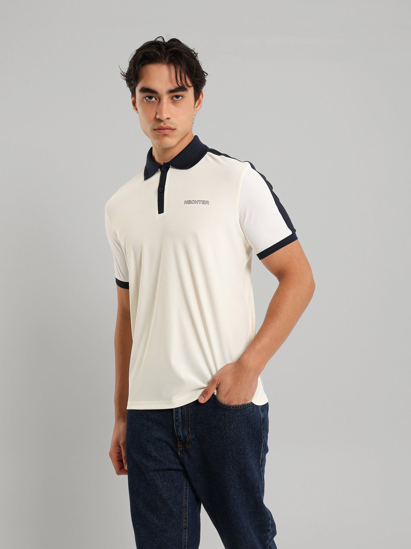 Button Collar Relaxed Fit Polo Shirt