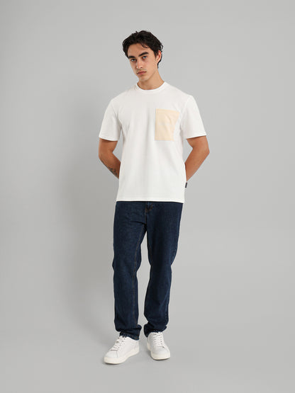 Contrast Pocket Round Neck T-Shirt