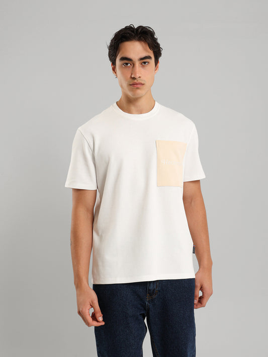 Contrast Pocket Round Neck T-Shirt