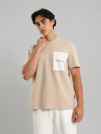 Contrast Pocket Round Neck T-Shirt