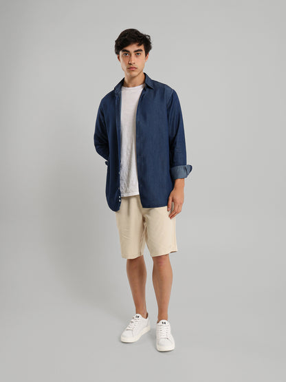 Kent Collar Plain Casual Shirt