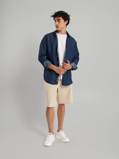 Kent Collar Plain Casual Shirt