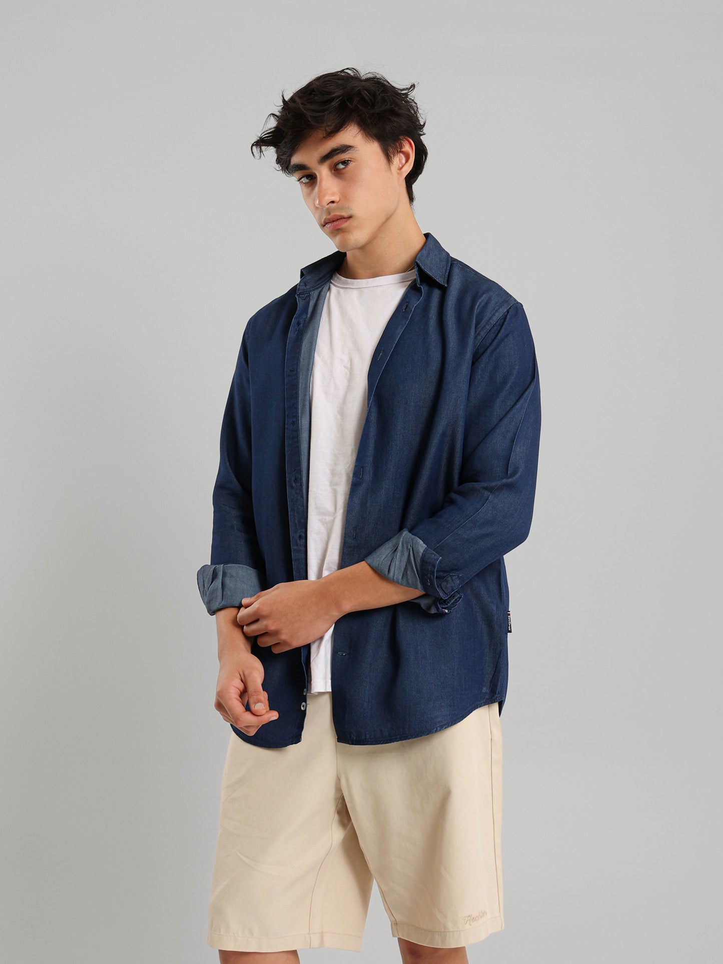 Kent Collar Plain Casual Shirt