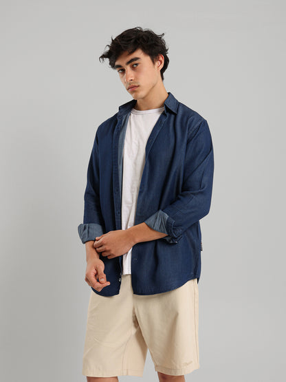 Kent Collar Plain Casual Shirt