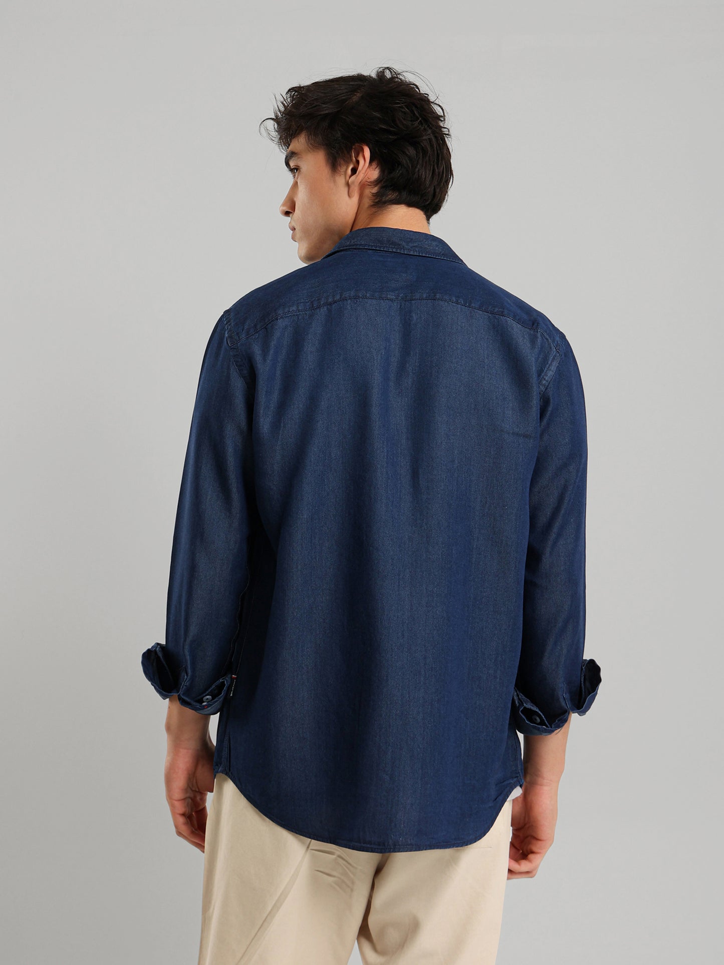 Kent Collar Plain Casual Shirt