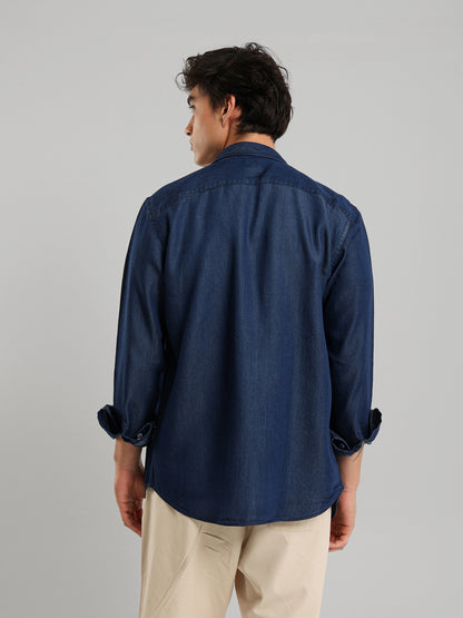 Kent Collar Plain Casual Shirt