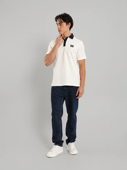 Contrast Collar Placket Polo Shirt