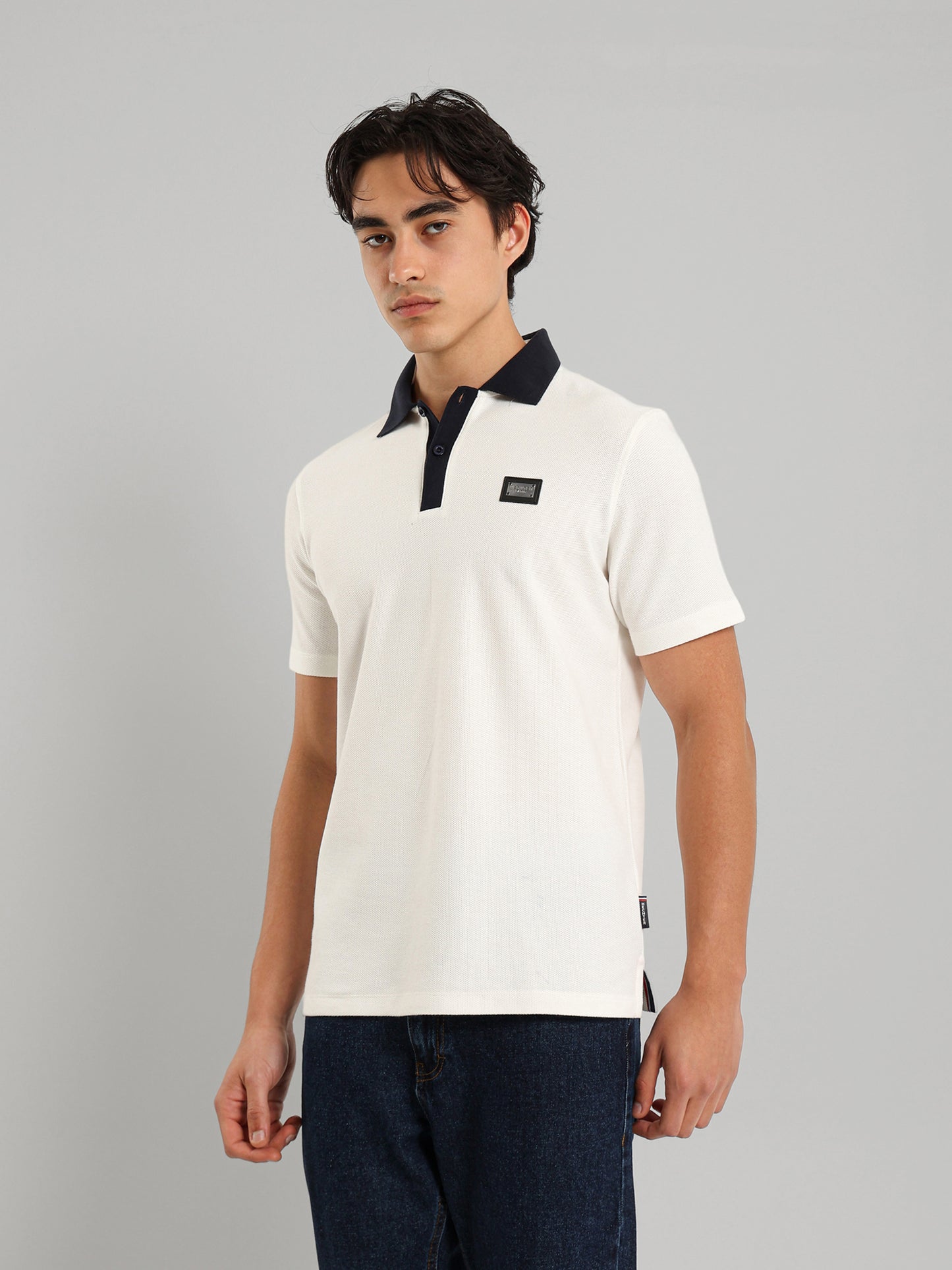 Contrast Collar Placket Polo Shirt
