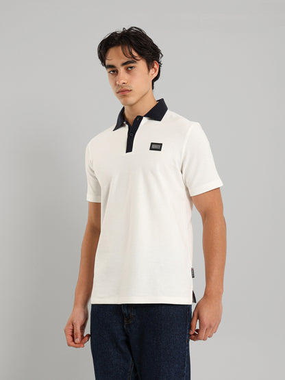 Contrast Collar Placket Polo Shirt