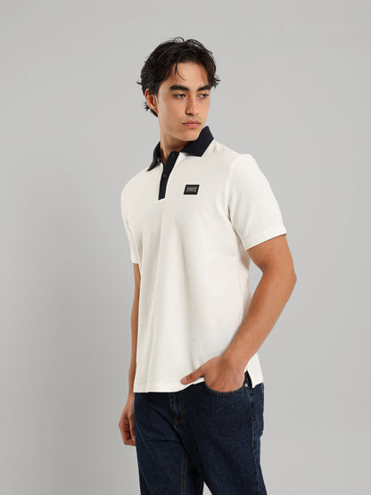 Contrast Collar Placket Polo Shirt