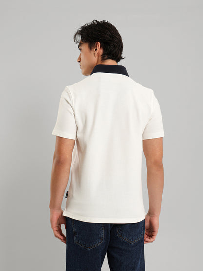 Contrast Collar Placket Polo Shirt