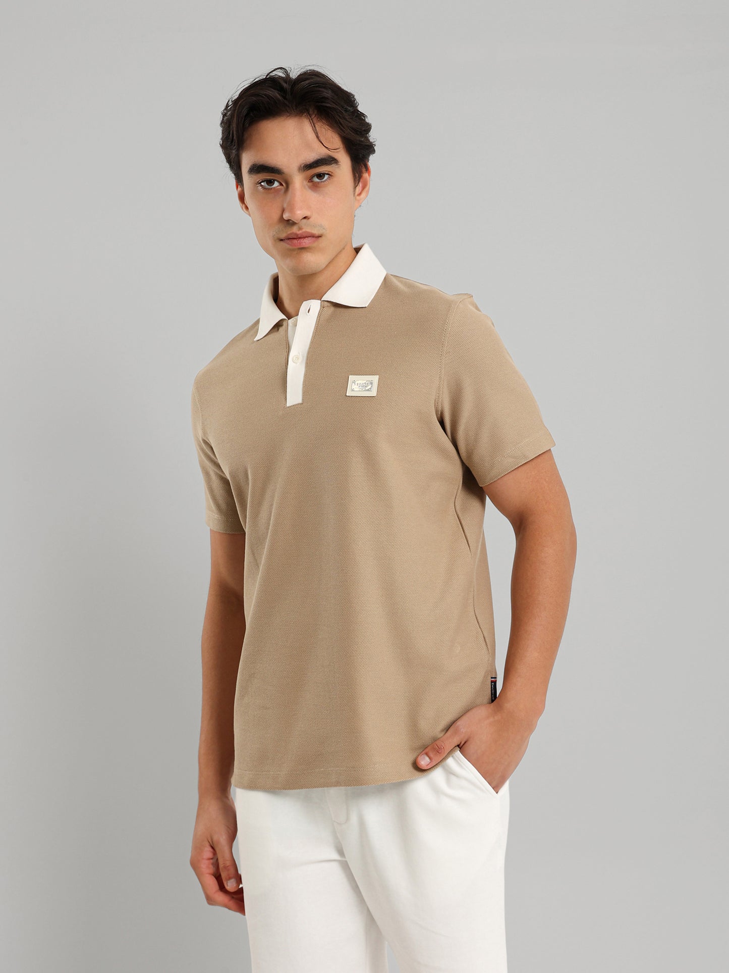 Contrast Collar Placket Polo Shirt