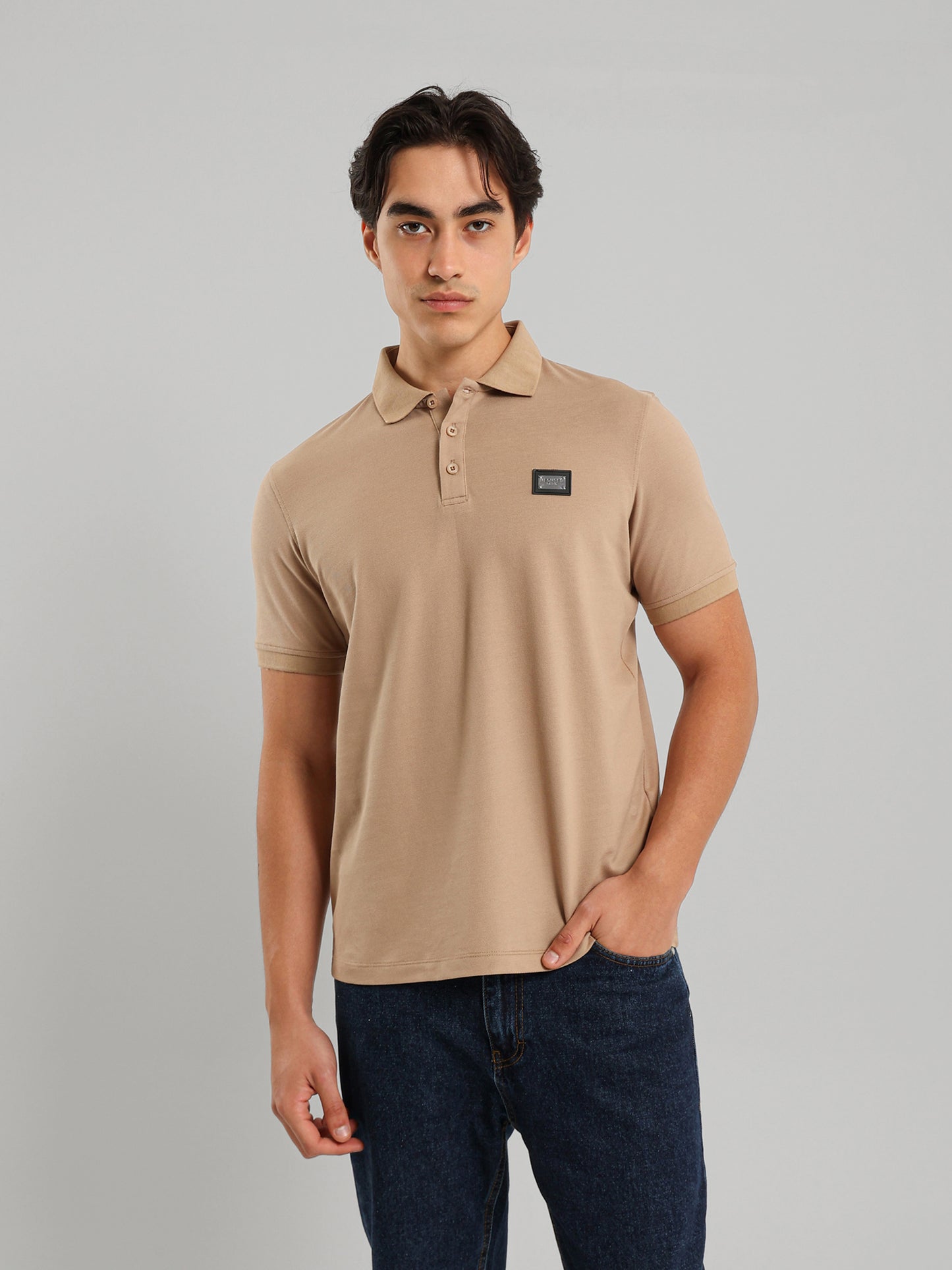 Button Through Placket Polo Shirt
