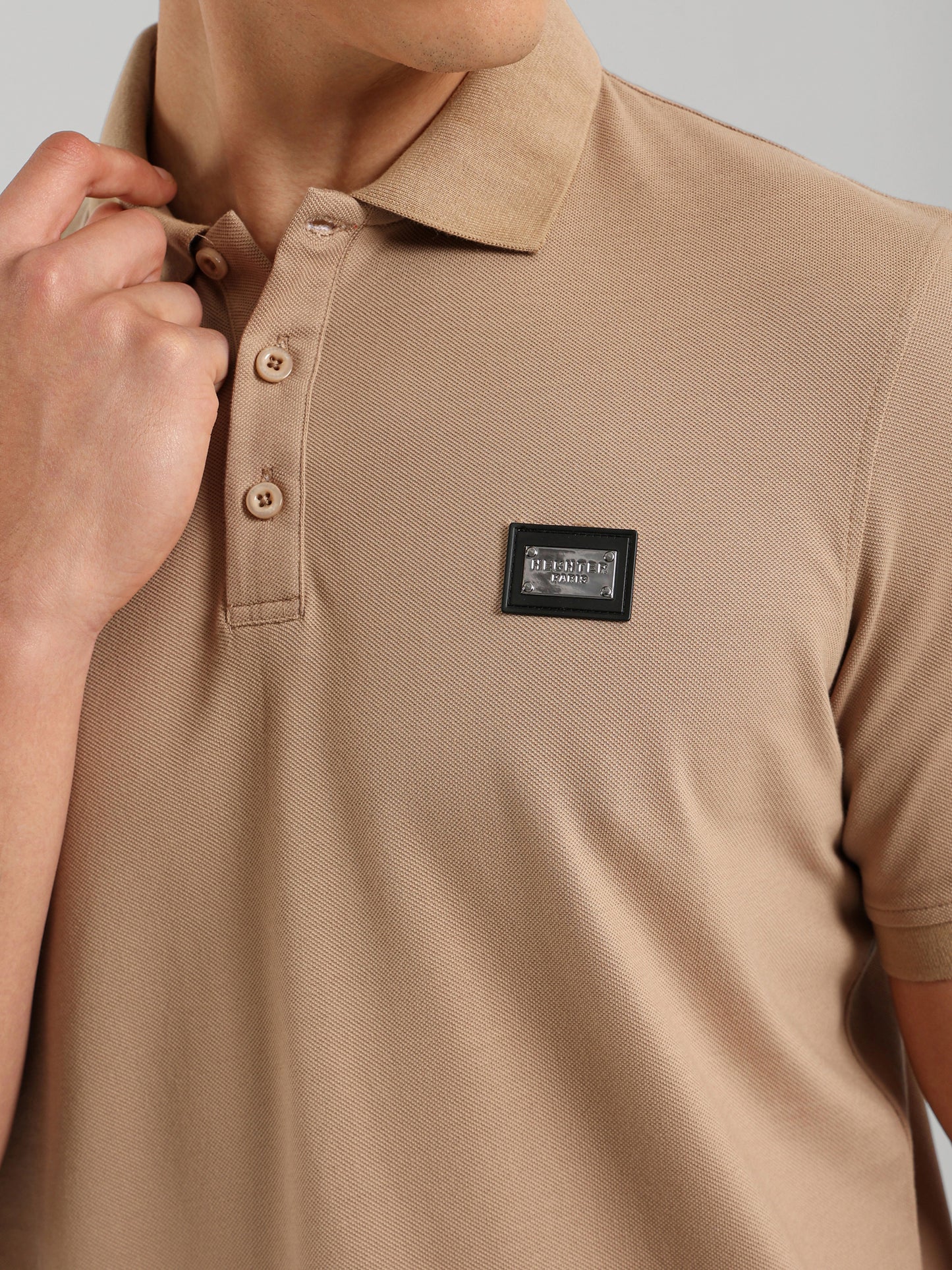 Button Through Placket Polo Shirt