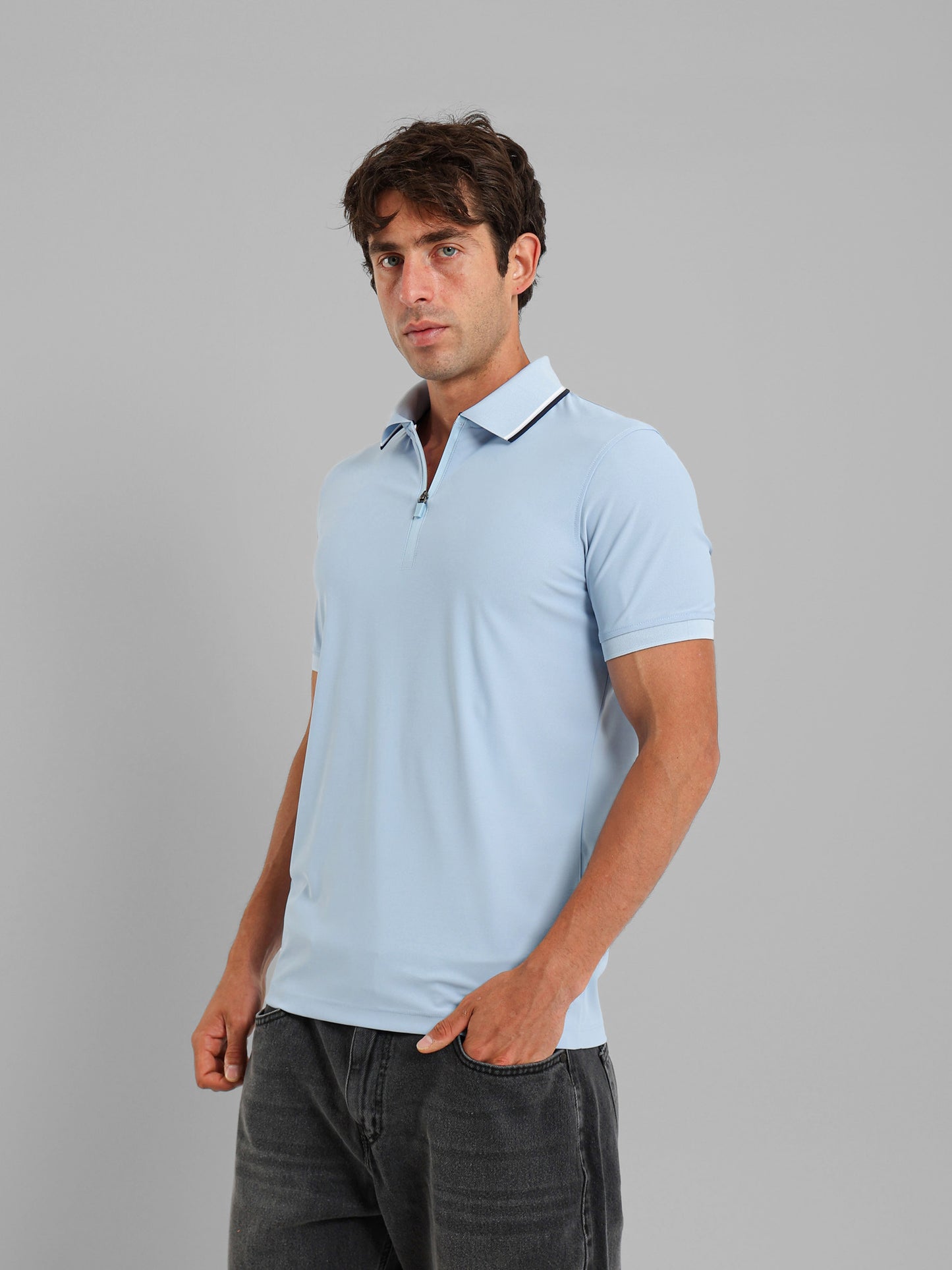 Zipper Polo Shirt