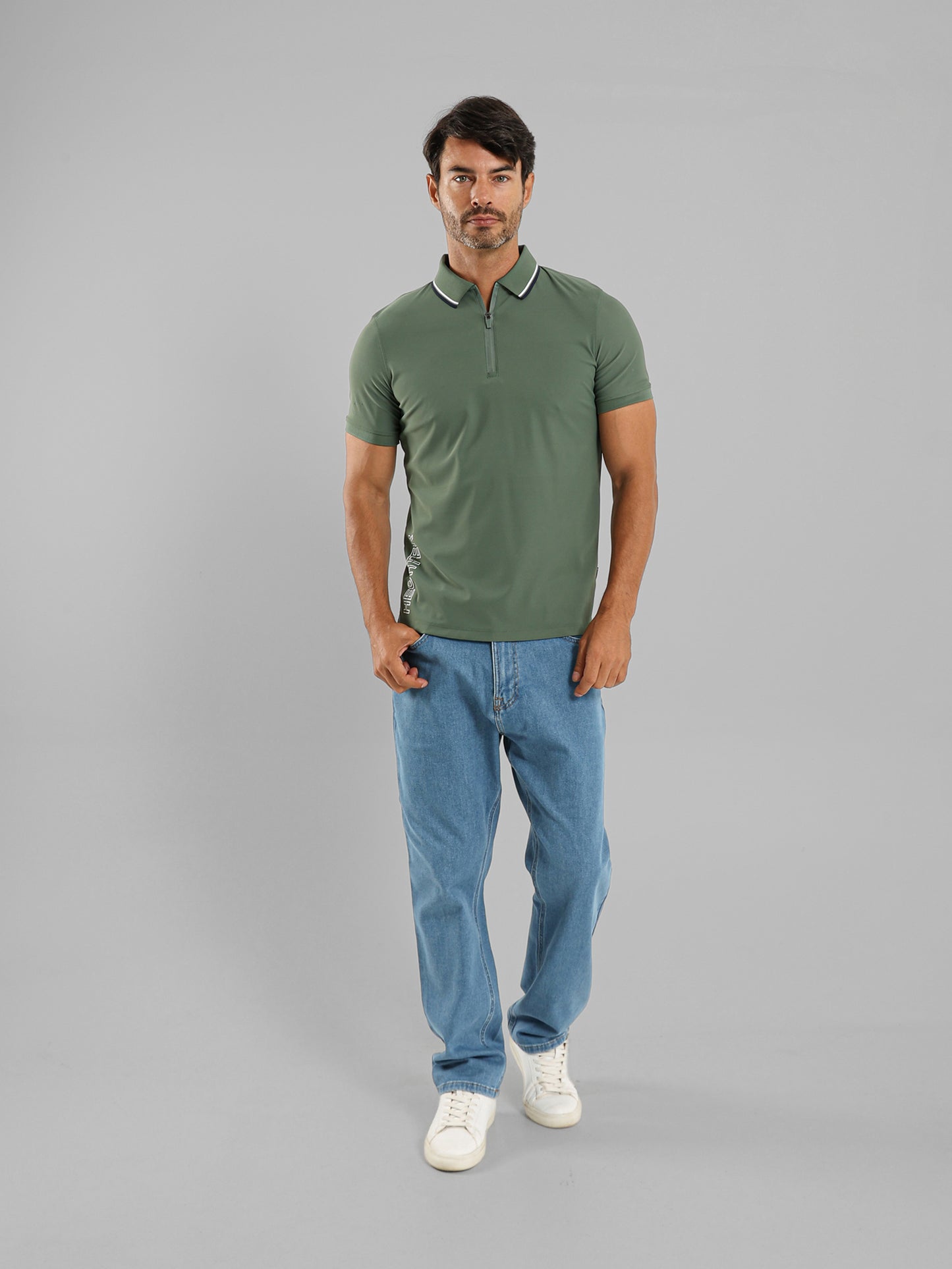 Zipper Polo Shirt