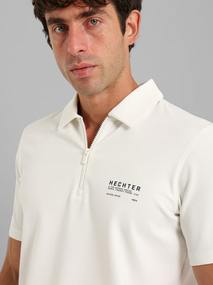 Half Zip Casual Polo Shirt
