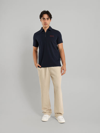 Half Zip Casual Polo Shirt