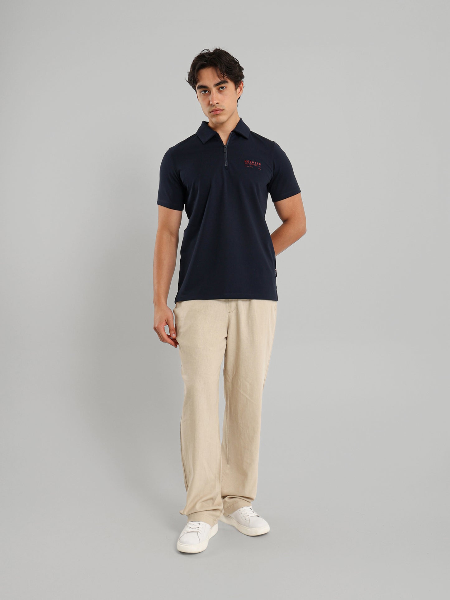 Half Zip Casual Polo Shirt