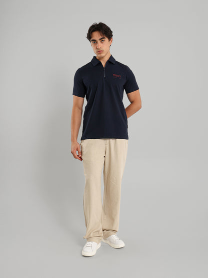Half Zip Casual Polo Shirt