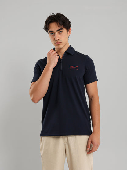 Half Zip Casual Polo Shirt
