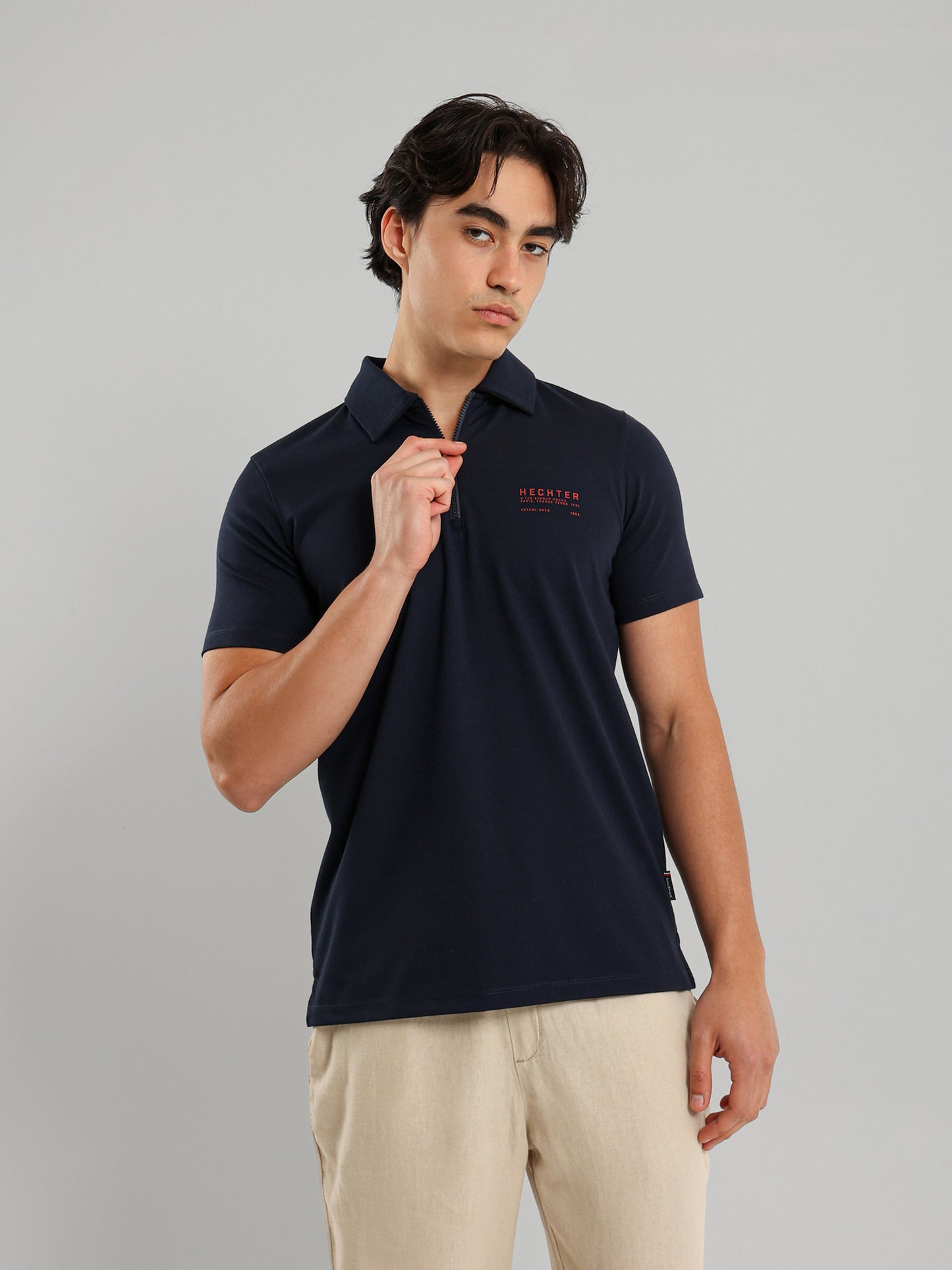 Half Zip Casual Polo Shirt