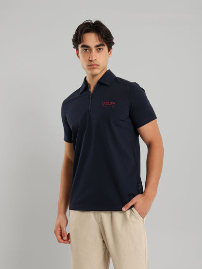 Half Zip Casual Polo Shirt
