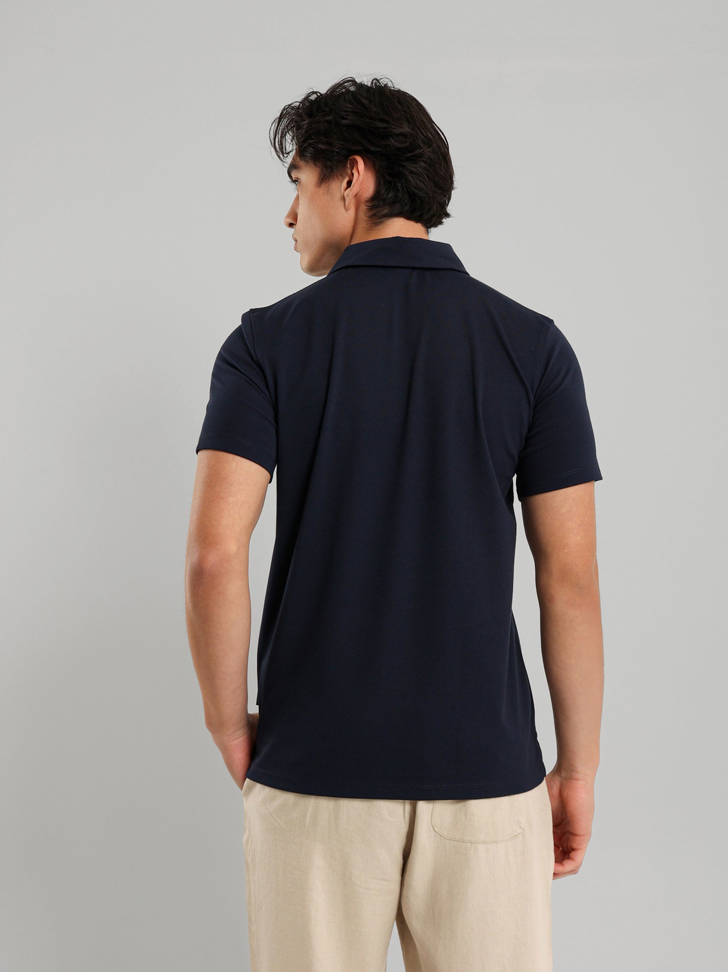 Half Zip Casual Polo Shirt