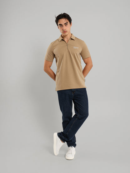 Half Zip Casual Polo Shirt