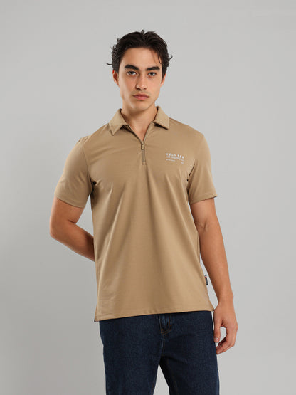 Half Zip Casual Polo Shirt